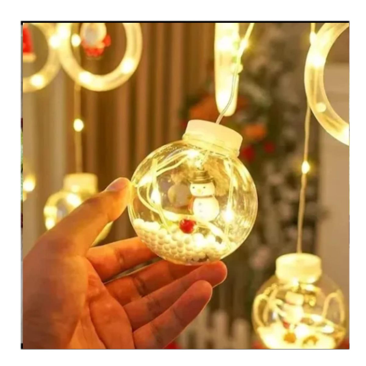 Guirnalda con luces led muñecos de nieve